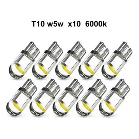 10 Pièces Blanc,T10 w5w LED avec 1 puce LED COB 12v DC 10 pièces blanc (1/5)
