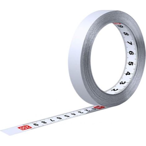 Mètre ruban de précision en acier inoxydable avec dos autocollant pour une installation rapide sur des surfaces de travail plates (3 m au milieu) (1/5)