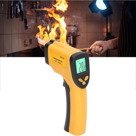 Thermomètre infrarouge sans contact Plage de -50 à 550°C Écran LCD rétroéclairé Temps de réponse ≤ 0.8s Rapport distance 12:1 (1/5)