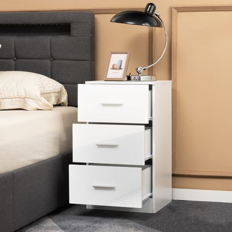 Caisson de Bureau Meuble de Rangement avec 3 Tiroirs pour Feuilles A4 Lettre Dossiers et Documents Blanc Maison Chic (1/4)