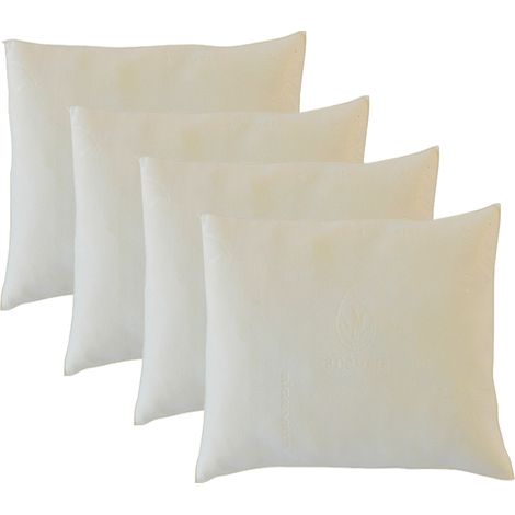 Olympe Literie – Lot de 4 oreillers 60x60 cm – Flocons de mousse viscoélastique – Mémoire de forme mi-ferme – Enveloppe tissu stretch 100% polyester