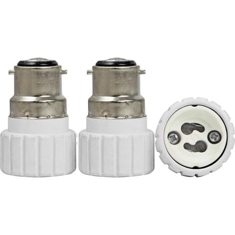 Lot de 3 adaptateurs de lumière B22 vers GU10, culot à baïonnette B22 vers douille GU10 Plastique (1/5)