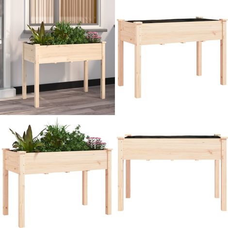 Pflanzkübel mit Einsatz 118x59x76 cm Massivholz Tanne - Holzpflanze - Gartentöpfen - Holztöpfe - Blumenerde - Balkonbegrünung - Home & Living (1/5)