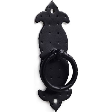 Anilla en acero con acabado negro forja, dimensiones: 37x98x14mm -
