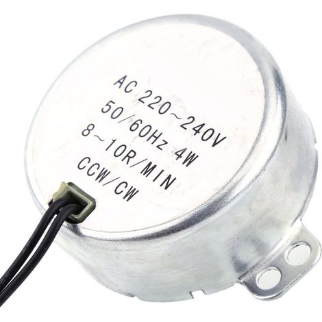 Motore per microonde, motore per cameretta, motoriduttore 10RPM, motore sincrono, motore sincrono TY50A M 1Pc 220-240V AC motoriduttore sincrono 4W CWCW 0.81 RPM (8-10 RPM) -Crezuo