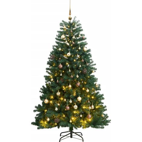 Sapin de Noël artificiel articulé 300 LED et boules 210 cm vidaXL185480 (1/5)