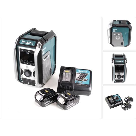 Makita DMR 115 RT Akku Baustellenradio 12V - 18V  Bluetooth DAB+ IP65- + 2x Akku 5,0 Ah + Ladegerät (1/5)