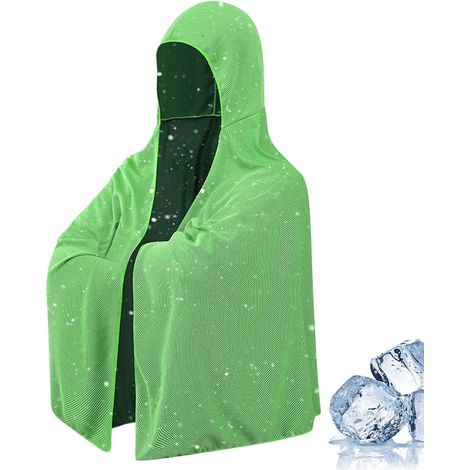 Fascia per capelli sportiva con cappuccio ad asciugatura rapida e rinfrescante per l'attività fisica all'aperto in estate (verde) (1/5)