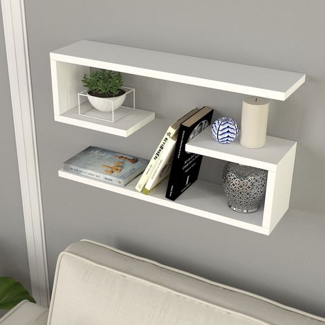 Estantería Savogna, 4 Estantes, set de 2 Estantes, 60x15x18h cm Blanco (1/5)