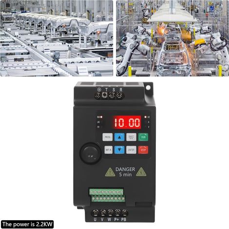 Frequenzumrichter 220V Einphasig zu Drehstrom, 2,2kW Drehzahlregler 220V Motor mit Sanftanlauf - 8-fach Schutzsystem für Pumpen, Lüfter & CNC-Maschinen Inklusive Fernbedienung bis 50m (1/5)