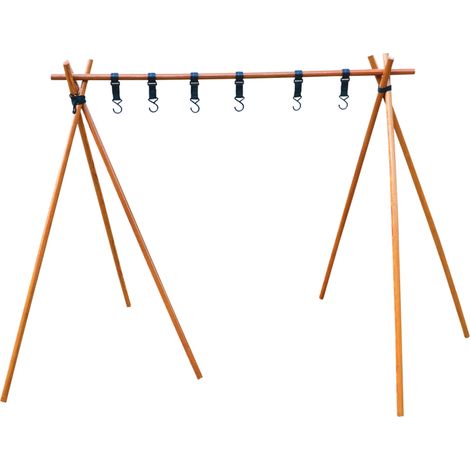 Étagère triangulaire de camping en bois, support mural suspendu haute capacité, 125 cm, charge lourde, rangement extérieur (1/5)