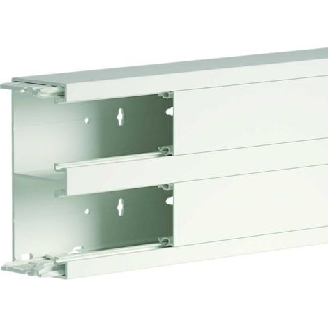 Goulotte d'installation - 134 x 55 mm - 2 compartiments - Longeur 2 m - PVC - Blanc - Tercia Clip45 - B47012 - IBOCO