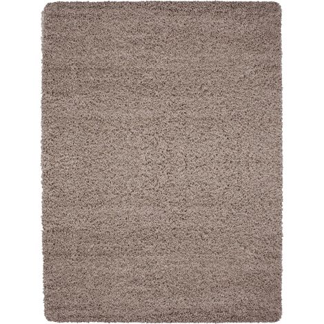 Tapis Shaggy Uni Poils Longs Tapis Salon Chambre Couloir (Beige - 60x110cm)
