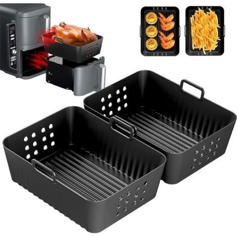 2er-Pack Airfryer-Formen für Ninja Double Stack XL Oil-Free Fryer SL400EU, Silikonform-Zubehör Airfryer Foodi Max - sh (1/4)