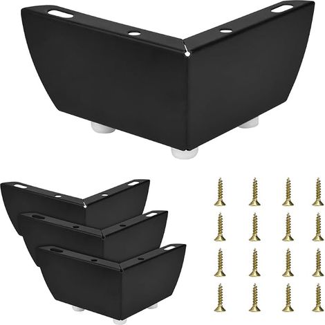 Triangular Sofa Legs Furniture Feet Black Sofa Legs Metal Triangular Support Legs with Non-Slip Stop for Sofa Tables Shoe Rack (1/5)