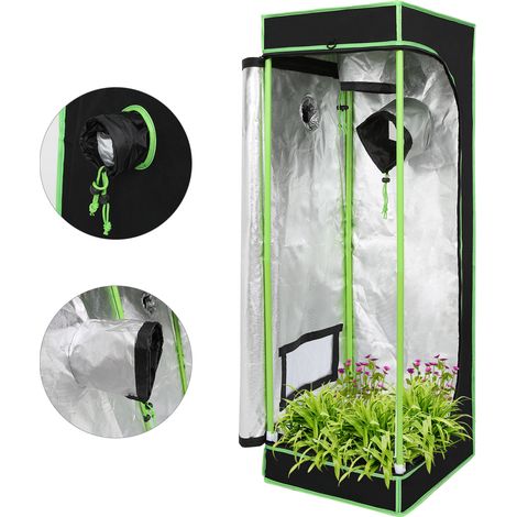 Jiubiaz Growbox 40x40x120cm Pflanzzelt Indoor 600D Oxford, 99,9% lichtdicht, 95% reflektierend (1/5)