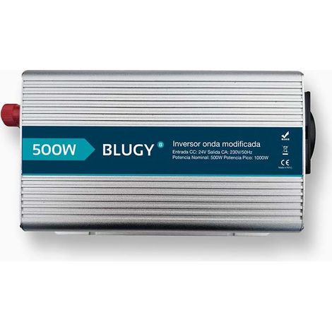 BLUGY Inversor 24V 500W onda modificada, adecuada para cargas lineales y conmutación de equipos electrónicos (1/2)