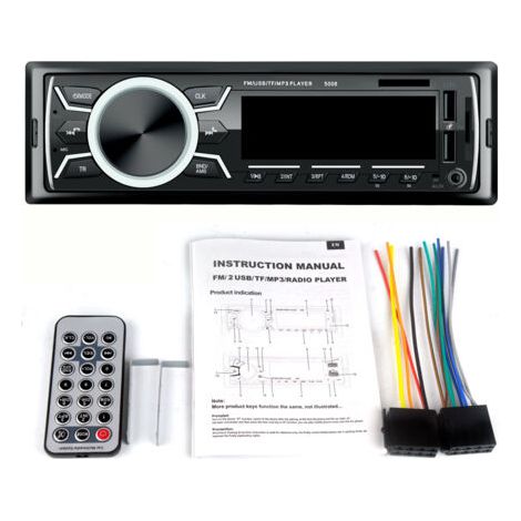 Autoradio Bluetooth Poste Radio Voiture,1Din Radio de Voiture, 4x60W Auto Radio 7Couls FM Stéréo Radio USB/SD/AUX/EQ/Lect MP3 autoradio Pioneer
