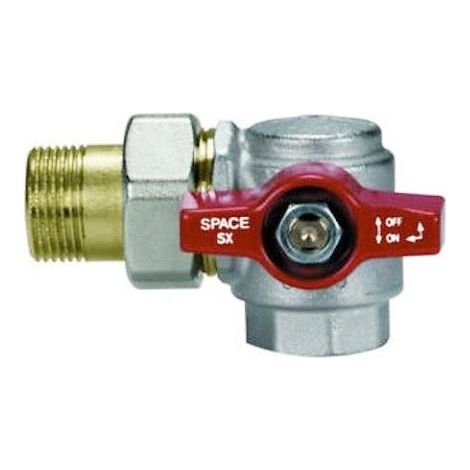 Valvola a sfera a squadra per collettore con presa frontale SPACE 1" – flusso verso SX 2073R406