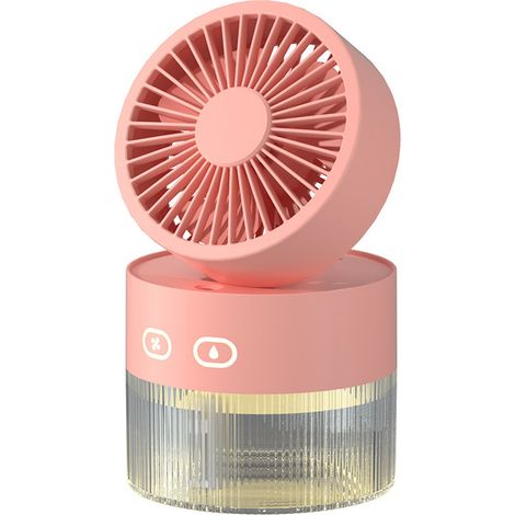 GARRYFIZH Mini ventilateur refroidi à l'eau pliable petit refroidisseur de bureau ABS USB brume de pulvérisation électrique pour la maison bibliothèque bureau rose