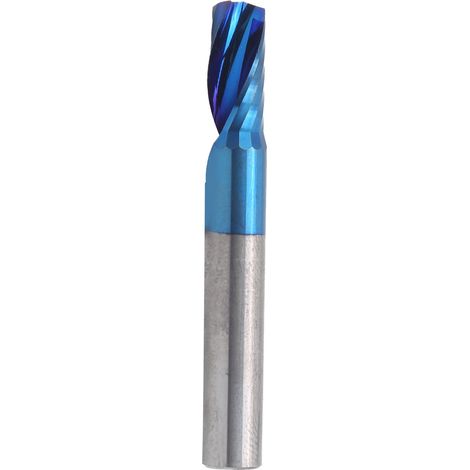 Fraise hélicoïdale à une seule lame en acier tungstène bleu, outils CNC quincaillerie 6x12x45 mm (1/5)