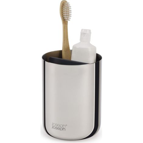 Porte-brosse à dents Joseph Joseph EasyStore Luxe de acier inoxydable, élégant organiseur de brosses à dents de, facile à nettoyer, design moderne et durable.