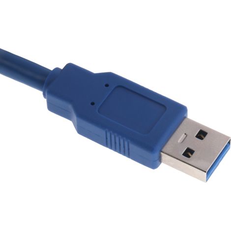 Câble USB RS PRO, USB-A mâle vers USB-A mâle, Bleu, 1m ( Prix pour 1 ) (1/2)