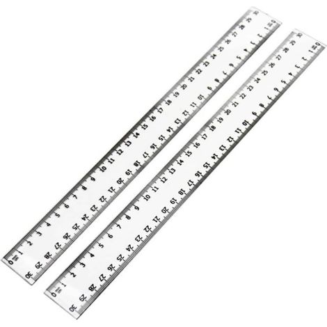 Règle générique en plastique rigide transparent 2 parties, double (1/5)