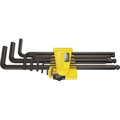 WERA Winkelschraubendreher- Set im Handh. 9-teilig 5/64" -3/8" lang Kugelk.