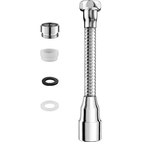 x 360 Degree Rotating Faucet Spouts, Flexible Stainless Steel Extension, 2 Modes for Kitchen and Bathroom (1/5)