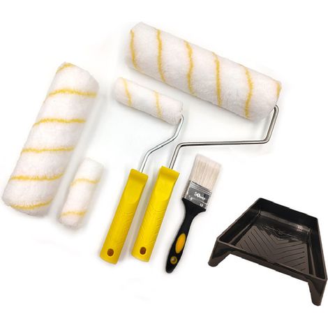 Juego De Pintor MINKUROW (Juego De 8 Piezas, Pincel, Rodillos De Pintura, Cuenco De Pintura, Mango De Soporte), Juego De Renovación Para Pintura Interior De Techos Y Paredes (1/5)