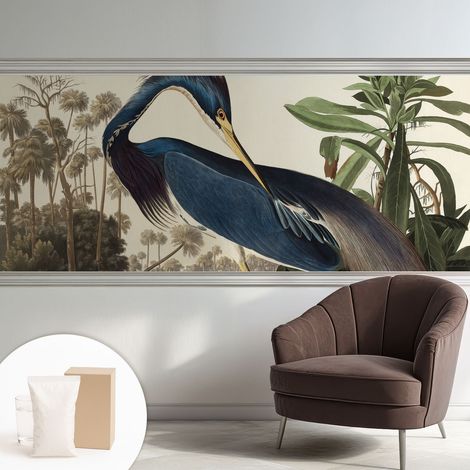 Papier peint intissé à motifs décoratifs pour salon chambre et bureau Décoration murale élégante avec colle Nature exotique 250x104 cm (1/5)