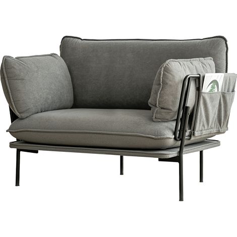 YODOLLA Modern Accent Armchair with Metal Frame - Cozy Upholstered Reading Chair for Living Room