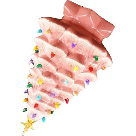 Ornement sapin de Noël figurine statuette raffinée en résine, déco maison cadeau 15 cm rose (1/4)