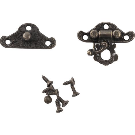 Soavoa Fermoir à Clapet Rétro en Alliage de Zinc, Loquet Vintage Bronze pour Boîte à Bijoux en Bois, Caisse et Coffret Décoratif (1/4)