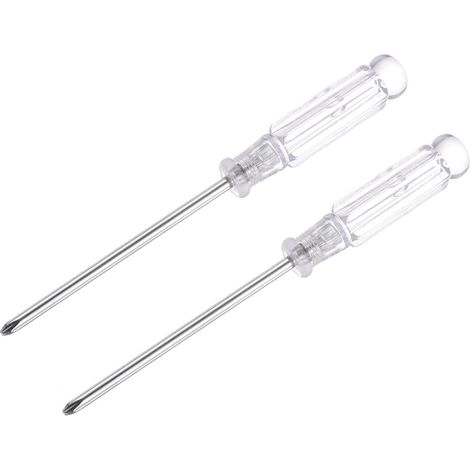 Mini Cruciforme Tournevis. 3.0mm Croix Tête avec Transparent Poignée pour Petit Appareils électroménagers. 2 Pcs H652 (1/4)