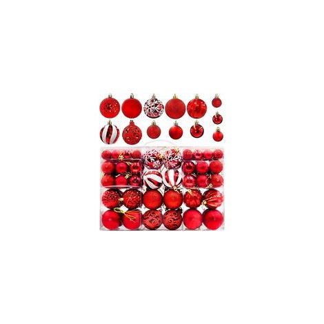Boules de Noël, Lot de 100 Décoration de Noël Boules, Boules de Noël incassables à Suspendre, Boule d’Arbre de Noël, Boules de Noël Assorties incassables pour Noël Decoration Noël Fête (1/5)