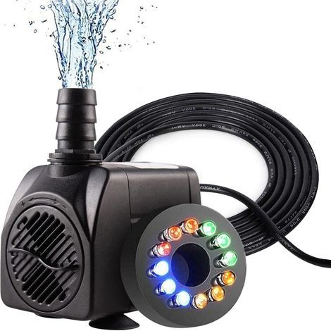 Teichpumpe für den Außenbereich, 750 l/h / 15 W – leise – für Garten-/Brunnen-/Steingärten – ohne Düse (1/5)