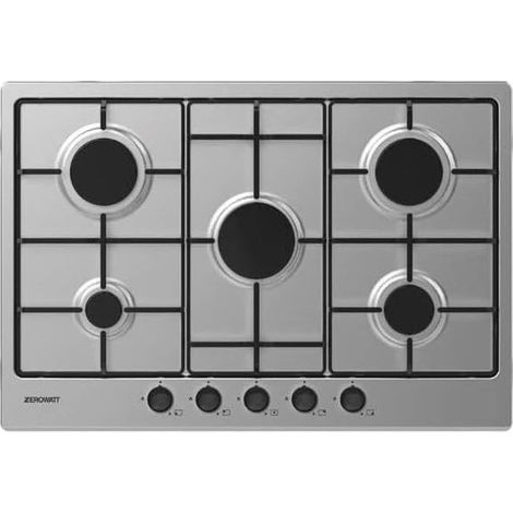 Plaque de cuisson à gaz Zerowatt ZHW7CX 75 cm en acier inoxydable