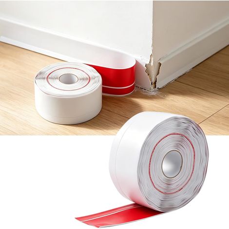 Plinthe autocollante en PVC - 15 m - Plinthes murales souples  Flexibles - Sans perçage - Facile à nettoyer - Imperméable - Décoration DIY - Pour salon, cuisine, salle de bain, coin (1/5)