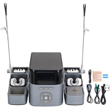 Station de soudage numérique double canal haute efficacité, kit avec poignée et noyau chauffant, 220V prise UE, fer à souder intelligent professionnel (1/5)