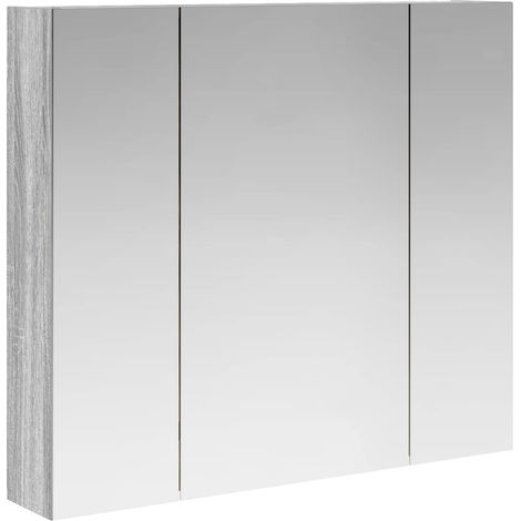 Maison Exclusive - Mobiletto per specchio da bagno Grigio Sonoma 80 x 14.5 x 70 cm
