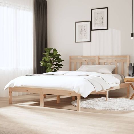 Cadre de lit sans matelas-Structure de lit bois massif 140x190 cm 742143 (1/5)
