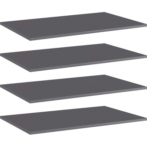 Panneaux bibliothèque 4 pcs Gris brillant 80x50x1,5cm Aggloméré vidaXL
