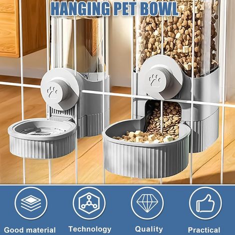 Distributore automatico di cibo, mangiatoia automatica per gatti, 520 ml, a gravità, dispenser d'acqua e dispenser automatico da 1,2 l per cibo umido/secco per cani e gatti, per animali di piccola e m (1/5)