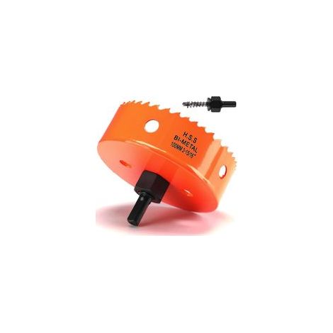 100 mm Orange Acier rapide M42 bi métal Scie cloche avec tige hexagonale et foret avec profondeur de coupe de 32 mm