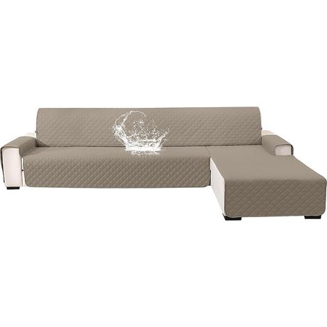 Impermeable Housse De Canapé d'angle 3 Places, Couverture Canapé Angle Universel Réversible, Housse Canape d'angle avec Accoudoirs, Protection Chat Chiens Griffures, Kaki (1/5)