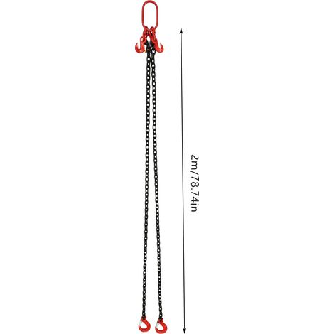 Chaîne de levage de moteur, capacité de charge de 2T, construction en acier allié, Rouge (1/2)