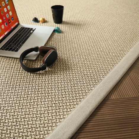 Tapis naturel en Sisal - Slow ficelle lin - Ganse lin naturel - 80 x 150 cm (1/5)