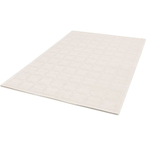 BOBOCHIC - Tapis poils ras OWEN motif abstrait  160x230 Blanc